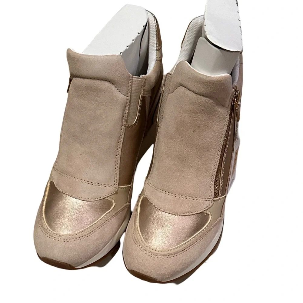 Geox NIB Nydame Wedge Sneaker Lt Taupe Size EU 39 - Picture 4 of 7